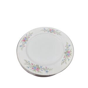 set of 6 Vtg Florenteen Fine China Lunch Salad Plates Fantasia Pattern Japan